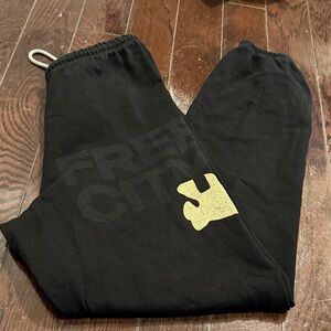 freecity  Black and Yellow Sweatpants